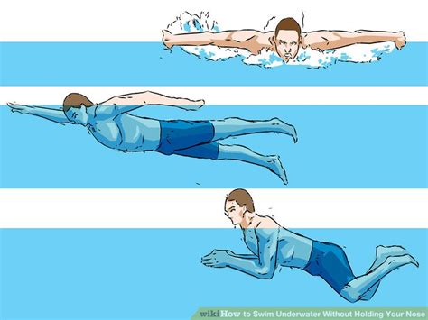 It is not the fastest way to swim. 3 Ways to Swim Underwater Without Holding Your Nose - wikiHow
