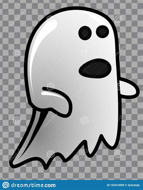 Spooky Cartoon Shaded Ghost Vector Illustration Stock Image
