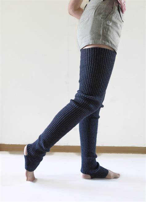 Cashmere Wool Knitted Extra Long Leg Warmer Cashmere Thigh Etsy