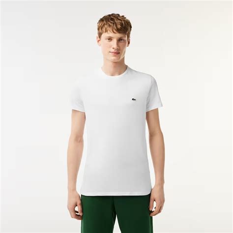 Camiseta Lacoste Básica Jersey Masculina Bege Netshoes