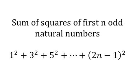 Sum Of Squares Of First N Odd Natural Numbers 12 32
