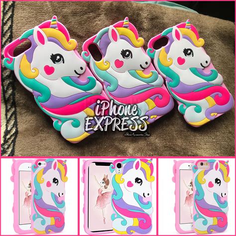 Fancy Colorful 3d Silicon Unicorn Iphone Case Cover Iphone Express