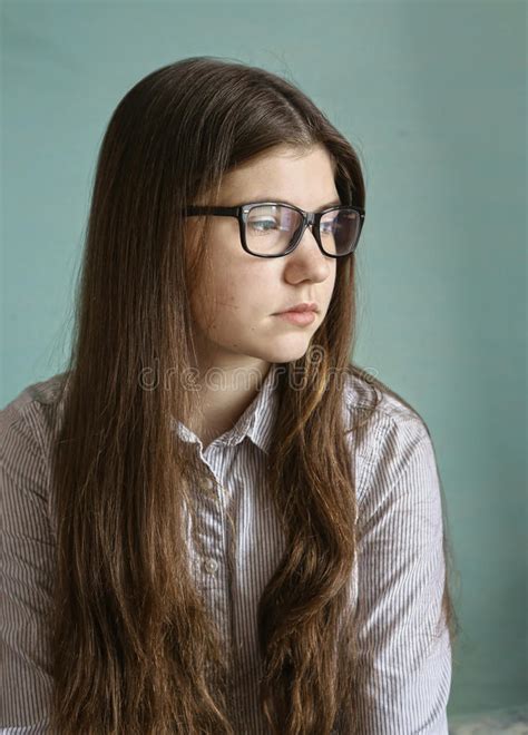 Teenager Kid Boy In Myopia Correction Glasses Stock Photo Image Of
