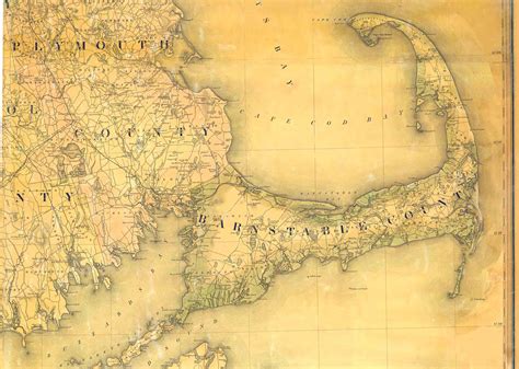 Click here for more information. Old Map of Cape Cod 1844 by Simeon Borden reprint