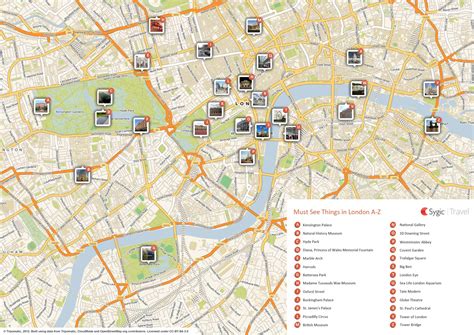 Le Attrazioni Di Londra Sulla Mappa Mappa Delle Attrazioni Di Londra