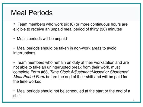 Ppt Breaks And Meal Periods Human Resources Policy 413 Powerpoint Presentation Id 3116751
