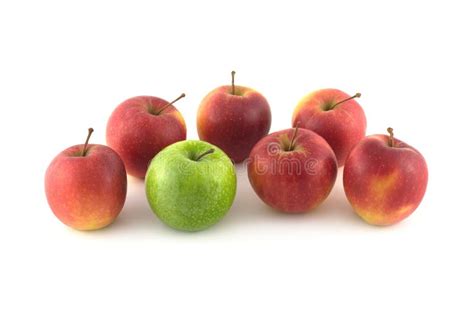 Seven Ripe Red And Green Apples Isolated Closeup Stock Image Image Of Close Single 38471451