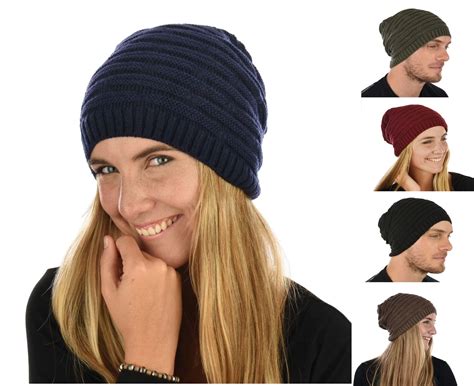 Ribbed Stretch Winter Beanie Hat Knitted Slouch Winter Uni Sex Head Wear Free Shipping Australia