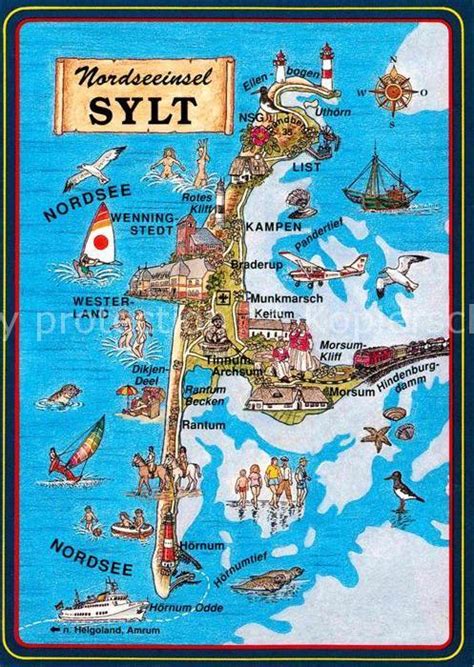 Hier finden sie die ortspläne der insel sylt zum ausdrucken oder download: AK / Ansichtskarte Sylt Landkarte Kat. Sylt Ost Nr ...