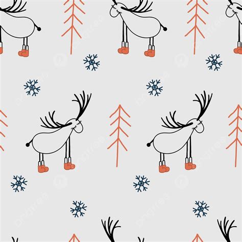 Scandinavian Style Deer Pattern For Kids Textiles Background Forest