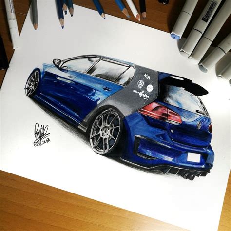 Vw Golf Drawing Golf Drawing Car Design Sketch Sports Cars Lamborghini