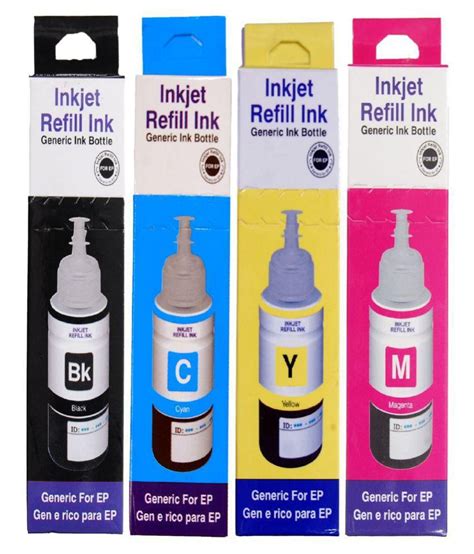 Ang Epson L380 Refill Multicolor Pack Of 4 Ink Bottle For Refill Ink