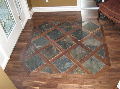 Foyer With Marble Flooring Inlay Flooring Wood Floors