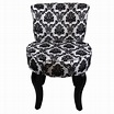 31″in FRENCH BLACK/WHITE DAMASK ARMLESS SIDE CHAIR