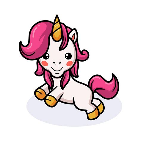 Premium Vector Cute Baby Unicorn Cartoon Jumping