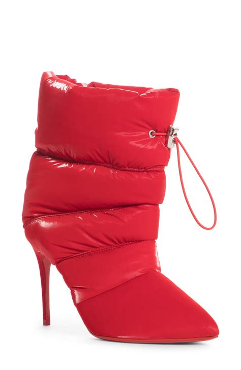 Women's Christian Louboutin Astro Pointue Channel Quilted Bootie, Size 6US - Red | Fashion Gone ...