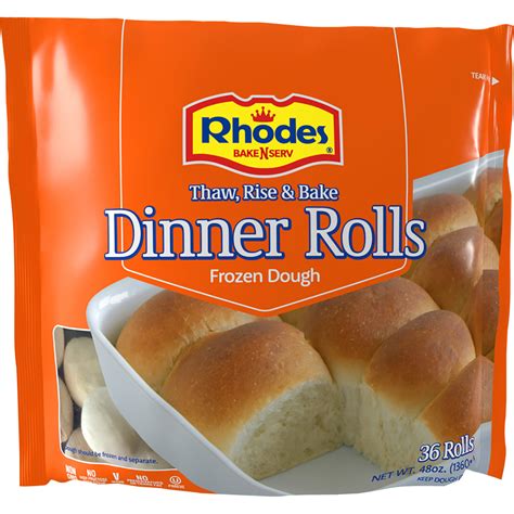 Rhodes Yeast Dinner Rolls 3 Lbs 36 Count Bag Frozen