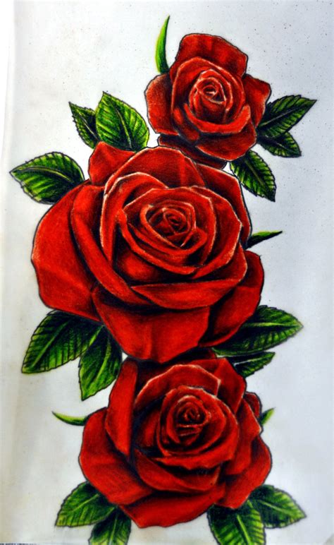 Red Rose Tattoo Sketch