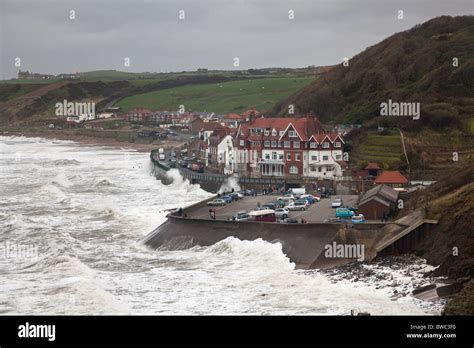 Stormy Sea At Sandsend North Yorkshire Stock Photo Alamy