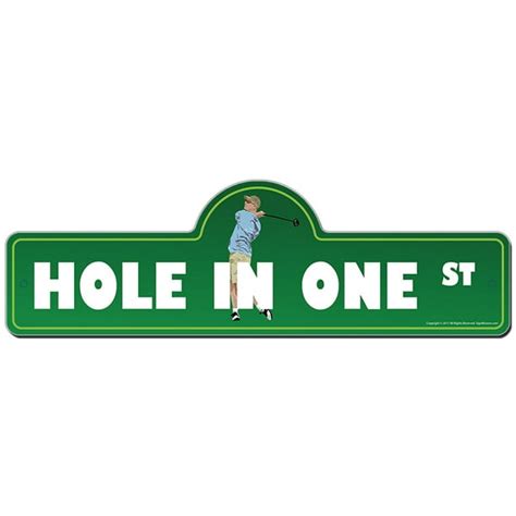 Hole In One Street Sign Funny Home Decor Garage Wall Lover Plastic