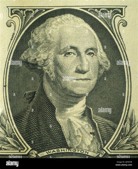 One Dollar Bill Close Up Macro George Washington Portrait United