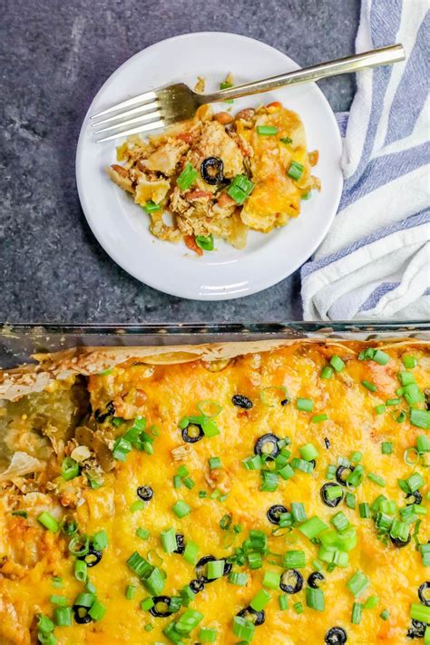 Repeat these layers once more and bake, covered, for 40 minutes. Easy Chicken Enchilada Pie Bake is a one pot layered chicken enchilada casserole that is burst ...
