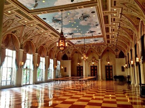 Ballroom From The Breakers Mansion Center Of The Ceiling Has A Cloudy