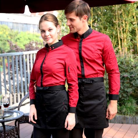 Free Shipping Classical Black Hotel Waiter Overalls Restaurant Uniforms