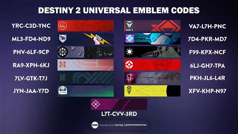 Destiny Emblem Codes