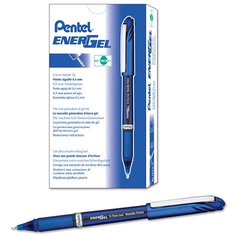 Pentel Energel Nv Liquid Gel Pens Fine Point 05mm Blue Ink Pack Of