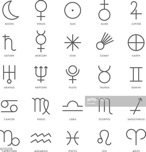 Planetary And Zodiac Symbols High Res Vector Graphic Getty Images