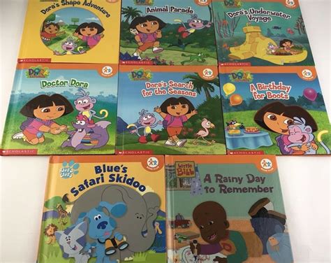 Lot Of 8 Dora The Explorer Books Nick Jr Blues Clues Little Bill Book Club Etsy