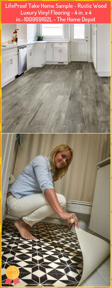 When remodeling your bathroom floor, the most important thing to keep in mind is finding a floor type that won't suffer from water damage right away. LifeProof Take Home Sample - Rustic Wood Luxury Vinyl Flooring - 4 in. x 4 in.-100969102L - The ...