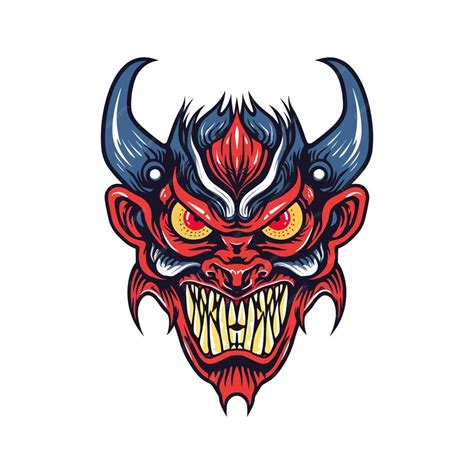 Premium Vector Angry Devil Demon Head Vector Clip Art Illustration