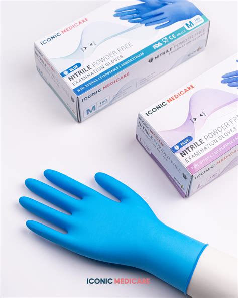 Iconic Medicare Nitrile Powder Free Examination Gloves 100pcsbox