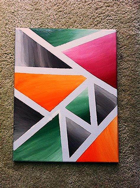 Abstract Painting Ideas With Tape Canvas Io