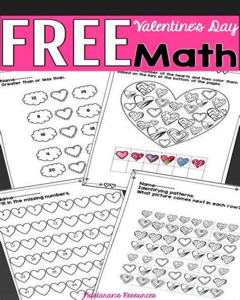 Free Valentines Day Math Worksheets Kids Math Worksheets Math
