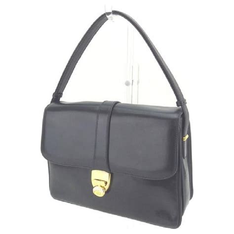 Used Gucci Handbag Back Shoulder Bag Back Interlocking G Dark Navy X
