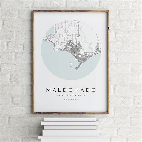 Maldonado Map Maldonado Uruguay City Map Home Town Map Etsy