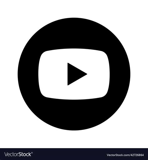 Youtube Channel Logo Social Media Black Icon Vector Image