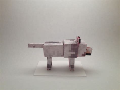Minecraft Papercraft Tamed Wolf Dog Diy