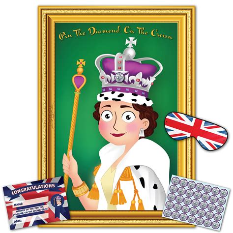 buy queens jubilee party game pin the diamond on the crown 35 player blindfold
