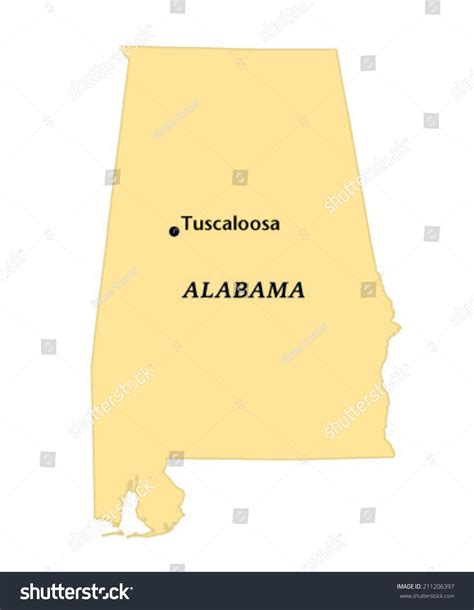Tuscaloosa Alabama Locate Map Royalty Free Stock Vector 211206397
