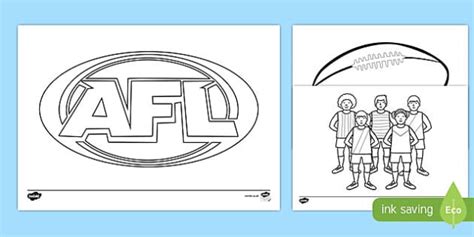 Afl Colouring Pages Australian Primary Resource