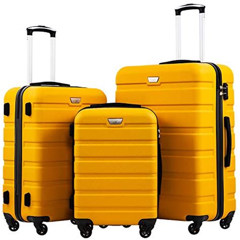 Coolife Luggage 3 Piece Set Suitcase Spinner Hardshell Lightweight Tsa