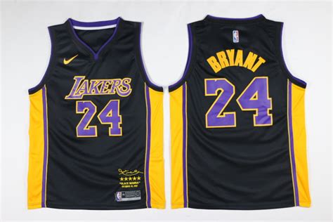 Pick up a stylish replica jersey to represent your favorite lakers players past and present. Nike NBA Los Angeles Lakers #24 Kobe Bryant Black Purple ...