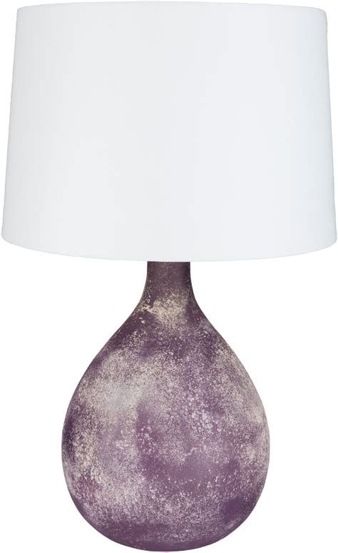 29 Contemporary Style Purple Glass Table Lamp With Modified Drum Shade Purple Lamp Purple