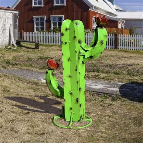 Mexican Metal Cactus Sculpture Multicolor Funny Art Garden Etsy