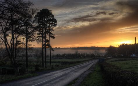 Wallpaper Sunlight Trees Landscape Sunset Nature Sky Field