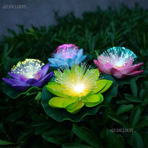 1 Pieces Artificial Led Optic Fibre Waterproof Fake Pond Flowers Light